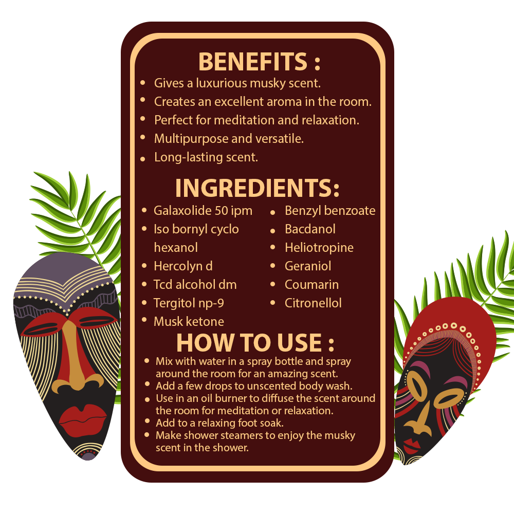 AFRICAN MUSK  Fragrance Oil For Women and Men - Sample 3.69 ml (1 Per Customer)
